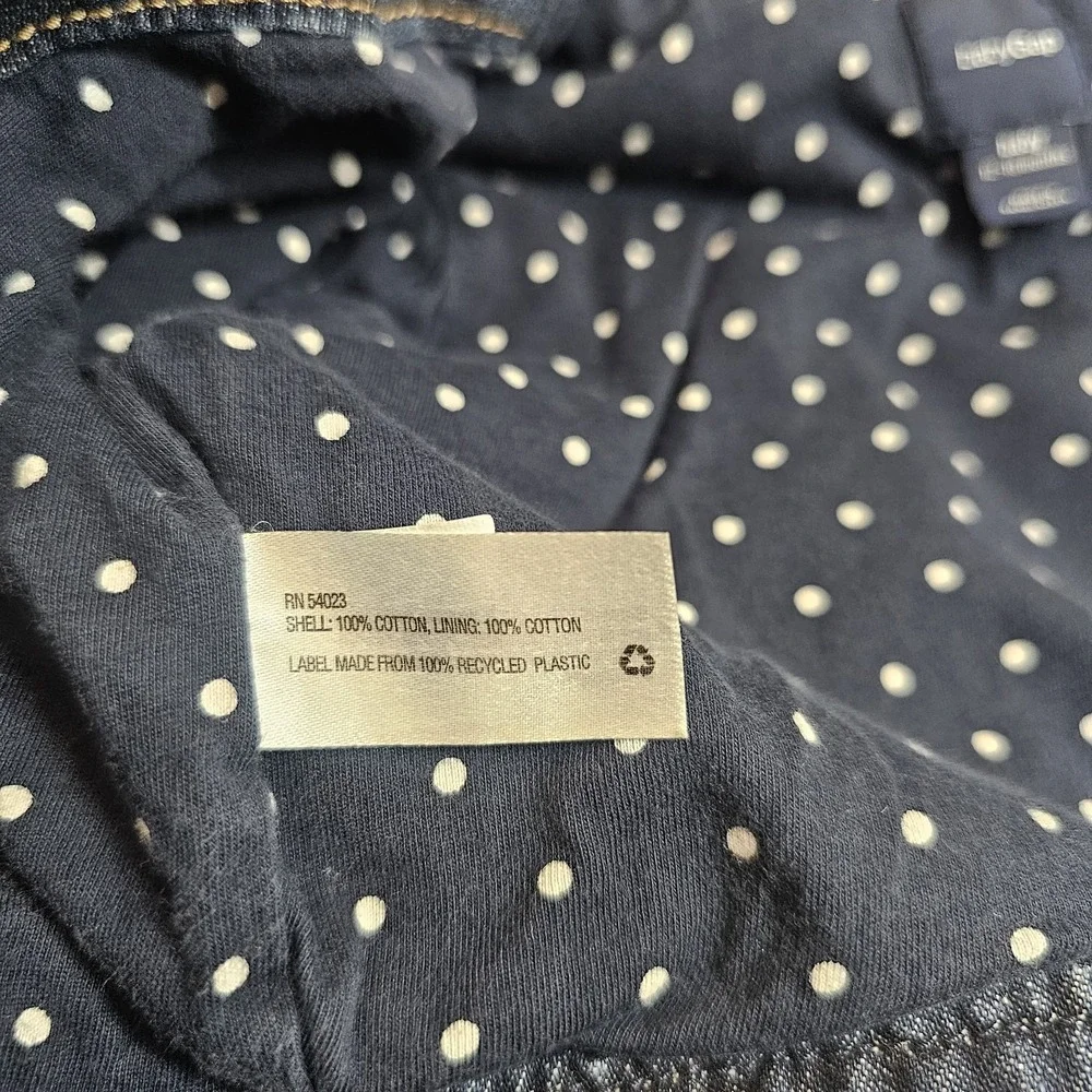 Baby Gap Denim Jacket‎ 12 18 Months Polka Dot Lined Jean Coat